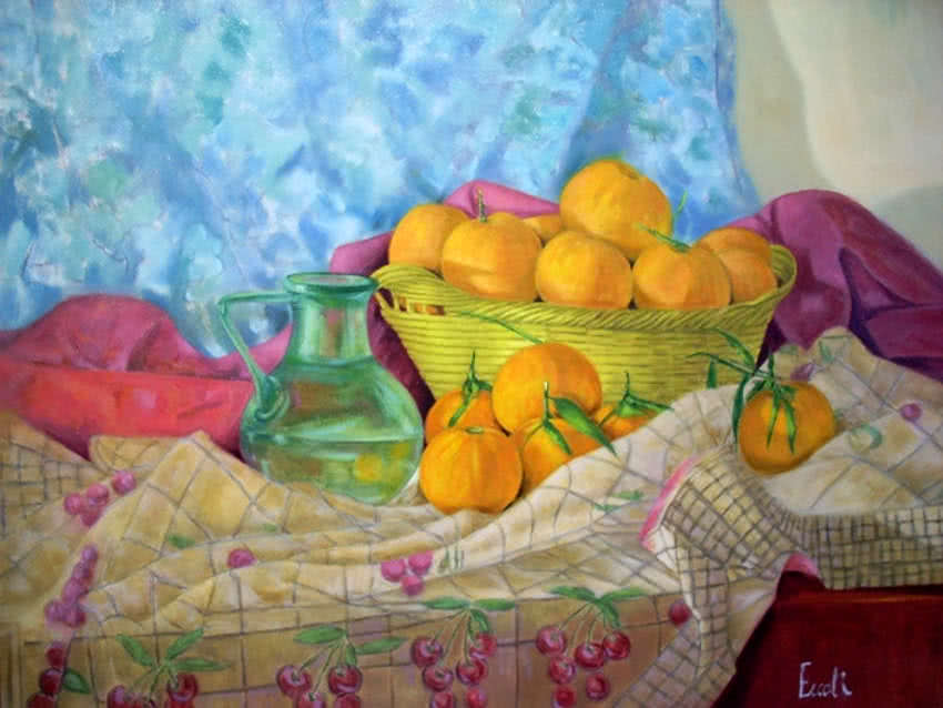 Basket full of mandarins