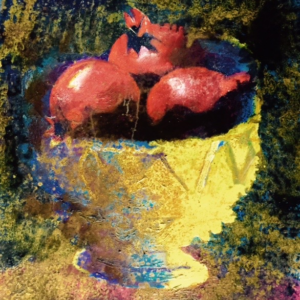 "Pomegranates in Ancient Vase" Original Oil on Canvas