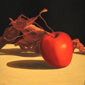 Red Apple Painting by Sergey Dronov, Oil on Canvas