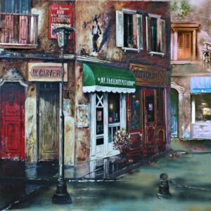 "Street of Paris" by Samson Gabriel, Original Oil Painting
