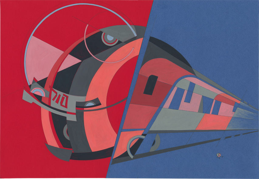 Swallow, high speed electric train ES - Era of Locomotives Series by Alex Goncharenko