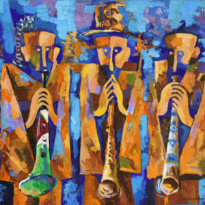 Three trumpeters of the World, Original Painting