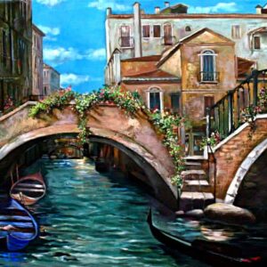 "Venice Bridge II" by Samson Gabriel, Original Oil on Canvas