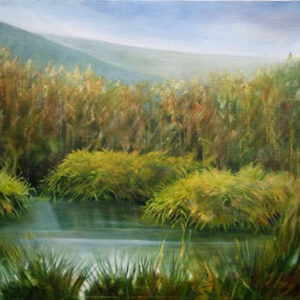 Pond by the Mountains by Ercole Ercoli Original Painting