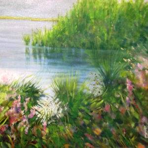 Pond Garden by Ercole Ercoli Original Painting
