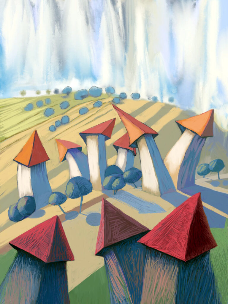 Mushroom Houses Art